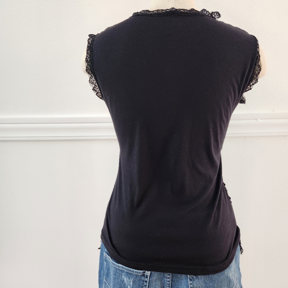 Face &Face embroidery Lace Tank Top Elegant Crew Neck - Picture 6 of 10